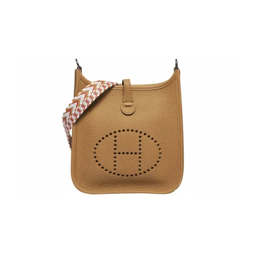 HERMES Evelyne Сумка через плечо из коровьей кожи мини-сумка женская цвет печенья