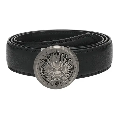 FREE RABBITⅡ Круглый Драконий узор Автоматическая пряжка Кожаные ремни Мужской