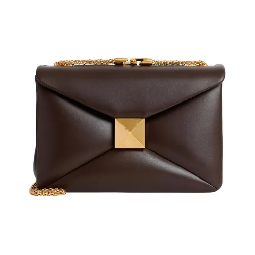 Valentino One Stud Напп-Кожа Сумка через плечо Сумка на плечо Женская Коричневая