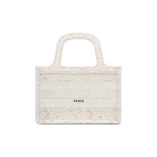 DIOR BookTote Вышивка Тоут Сумка Сумка для покупок Сумка Мини Women's White