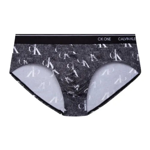 Calvin Klein Темно-серый с белым принтом мужские трусы-бикини