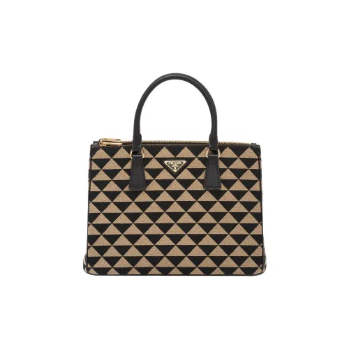 PRADA Saffiano Ткань с кожаными вставками Сумка через плечо Сумка Женская Черный Rice Многоцветный