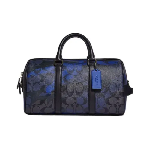 COACH Venturer Коровья кожа Дорожная сумка Сумка через плечо Сумка среднего размера Мужская Черная и Синяя