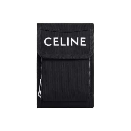 CELINE Ткань Одно Плечо Через Плечо Чехол для телефона Мужской Черный