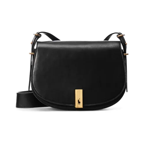 Polo Ralph Lauren Коровья кожа Saddle Сумка Плечевая сумка Женская Черная