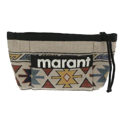 ISABEL MARANT Холст с хлопком холщовая сумка косметичка клатч маленький женский бежевый многоцветный
