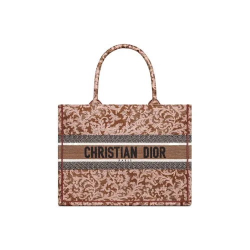DIOR BookTote Вышивка Сумка-тоут Сумка для покупок Сумка среднего размера Женская Розовая