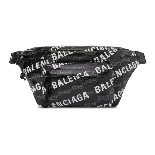 Balenciaga BB MONOGRAM Покрытый холст Бананка Средний Мужской Черный