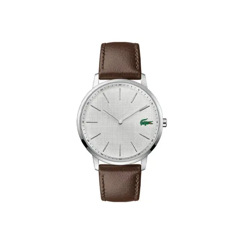 LACOSTE Moon Collection Мужские часы Кварцевый механизм Кожаный ремешок Серебристый циферблат
