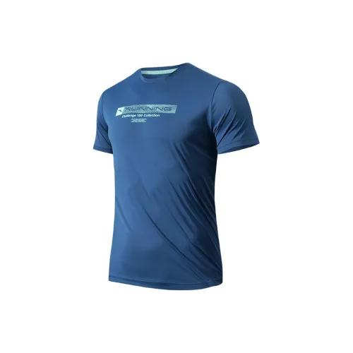 Anta ZONGXUNXILIE Норвежский синий Мужская футболка с коротким рукавом