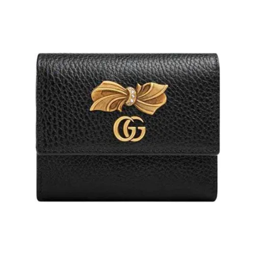 GUCCI Кожа Кошелек для монет Кошелек Стандартный Женский Черный