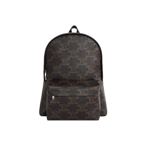 CELINE Triomphe Кожаный Рюкзак Средний Мужской Черный