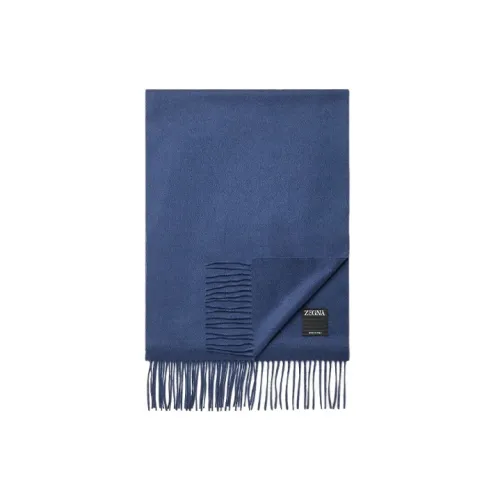 Ermenegildo Zegna Кашемир Вязаные шарфы Синий Унисекс