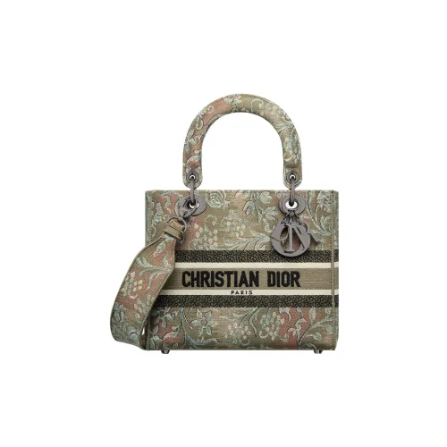 DIOR LADY D Лайт Вышивка Сумка Lady Dior Tote Bag Shopping Bag Medium Women's Green