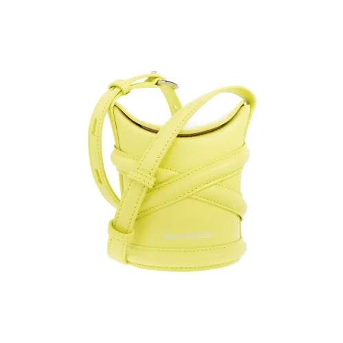 Alexander McQueen THE CURVE BAG Коровья кожа Портативная Сумка через плечо Сумка через плечо Мини Женская Желтая