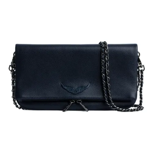 Zadig Voltaire Сумка через плечо из коровьей кожи женская темно-синяя