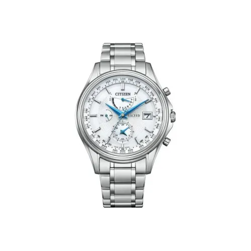 CITIZEN Кварцевый механизм Титан Ремешок Часы Мужские Белый циферблат AT9130 69W