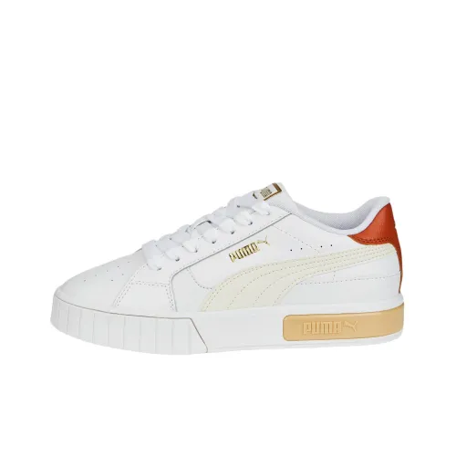 PUMA Cali Star Low Топ Кроссовки для скейтбординга Женские Белые Апельсиновые