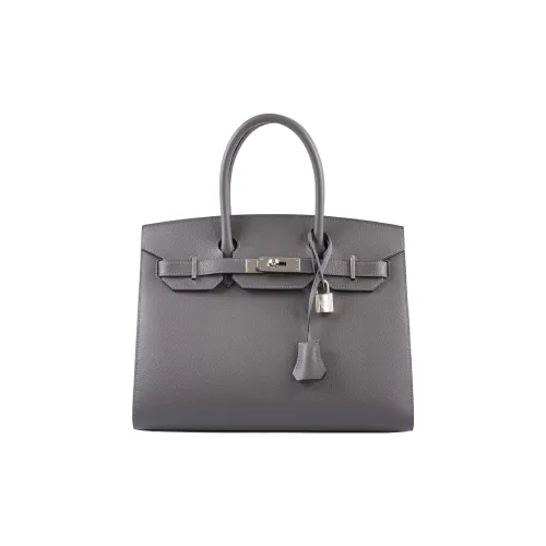 HERMES Birkin Эпсомская кожа Сумка Birkin Сумка Женская 0L Grismeyer Дождевой облачный серый