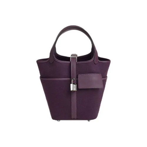 HERMES Picotin Lock Goeland Холст Swift Телячья кожа Сумка из холста Сумка-ведро Корзинка-сумка Сумка Женская