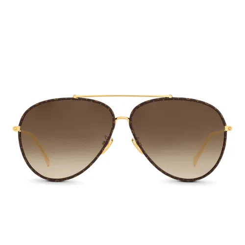 LOUIS VUITTON Солнцезащитные очки Золотой/Коричневый Унисекс