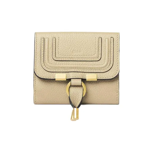 Chloe Marcie Small Grain Телячья кожа Кошелек Женские Бежевый