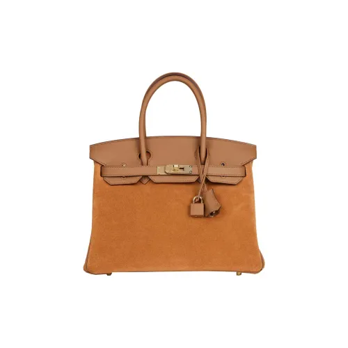 HERMES Birkin GRIZZLY Кожа с Swift Телячья кожа Сумка Birkin Сумка Женская Каштановая