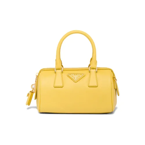 PRADA Saffiano кожа через плечо сумка обычная женская солнечно-желтая