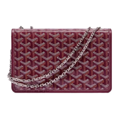 GOYARD Alexandre Iii Холст и Кожа Сумка через плечо Женская Бордовая