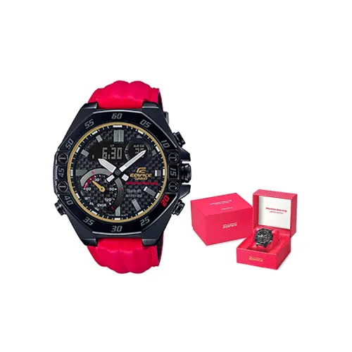 CASIO Honda Racing X EDIFICE Коллаборация Кварцевый механизм Естественная кожа Ремешок Часы Мужские Черный циферблат