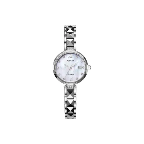 POSCER Кварцевый механизм Женские часы 26 мм Жемчужная раковина Цвет