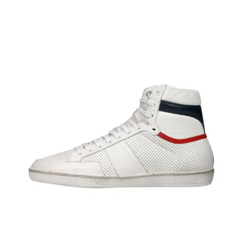 SAINT LAURENT Высокий Топ Стильный Скейтбординг Мужской Белый Черный Красный