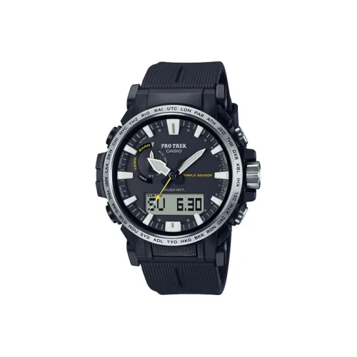 CASIO PRO TREK Солнечный Кварцевый механизм Смола Корпус Часы 54,2*47,4*14,7 мм Мужской Черный PRW 61 1A