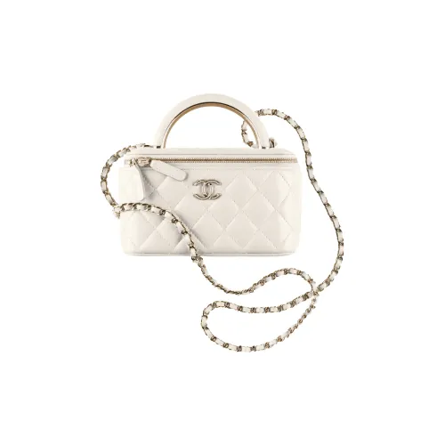 CHANEL Lambskin Косметичка Сумка через плечо Сумка Women's White