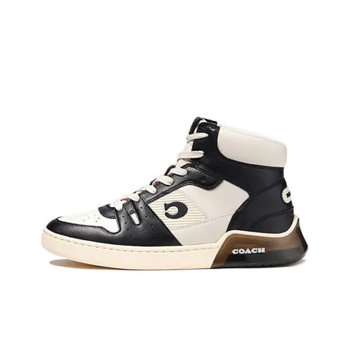 COACH CitySole Высокий Топ Стильный Скейтбординг Мужской Черный Белый