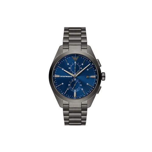 EMPORIO ARMANI Часы Кварцевый механизм Нержавеющая сталь Ремешок Синий циферблат Мужской AR11481