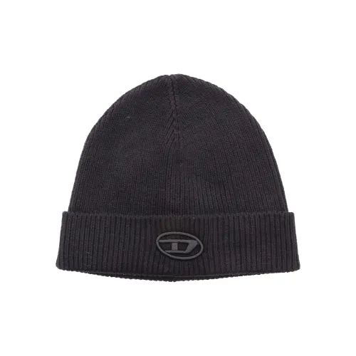 DIESEL Акриловая шапка-бини черного цвета унисекс
