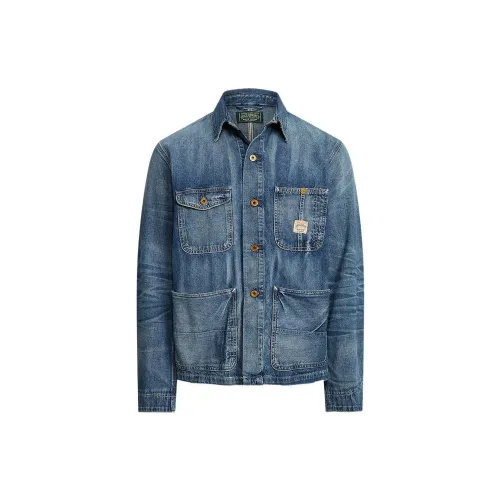 Polo Ralph Lauren Blue Men's Denim Jackets Поло Ральф Лорен Синий Мужской Джинсовый Куртки