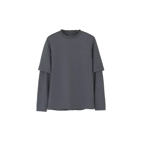 AFFIX FW22 Круглый вырез Свободный крой Длинный рукав Т-рубашка Унисекс Серый