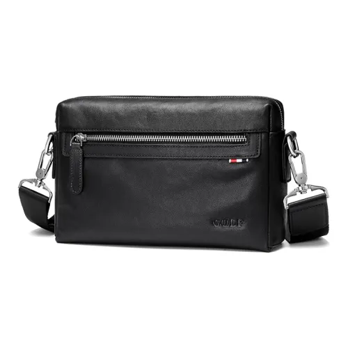GOLF Корова Кожа Сумка Сумка через плечо Сумка на плечо Мужская Черная