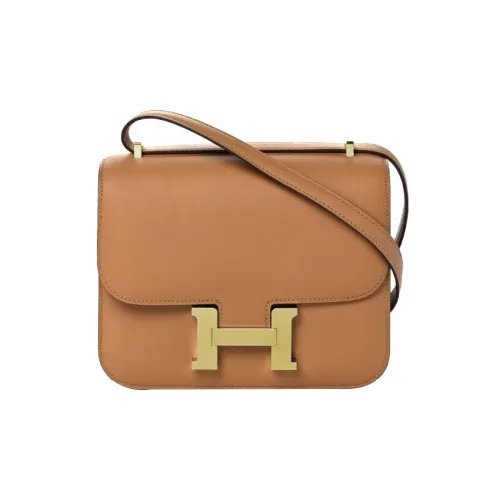 HERMES Constance Swift Кожа Сумка через плечо Мини Женские 4B Печенье Цвет печенья