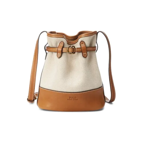 Polo Ralph Lauren Bellport Ткань с коровьей кожей Сумка на плечо Маленькая Женская Белая и Коричневая