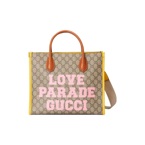 GUCCI Love Parade Монограмма Холст и Кожа Комбинированная Сумка Маленькая Мужская Эбеново-Коричневая