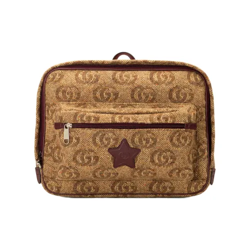 GUCCI Шерсть Жаккард Рюкзак для детей Стандартный Детский Коричневый