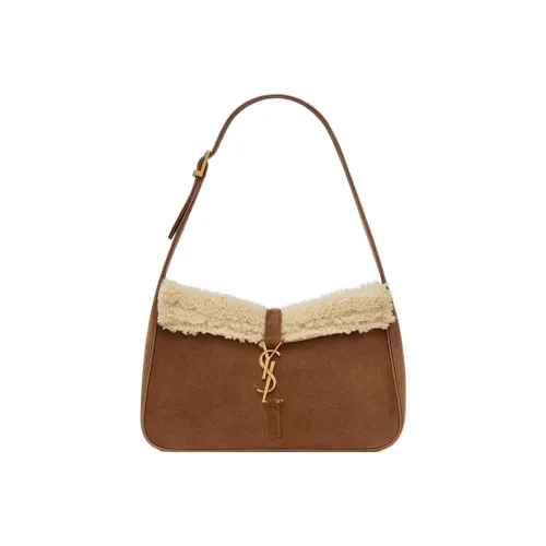 SAINT LAURENT LE5A7 Shearling с замшей Сумка через плечо Сумка Сумка через плечо Женская Коричневая