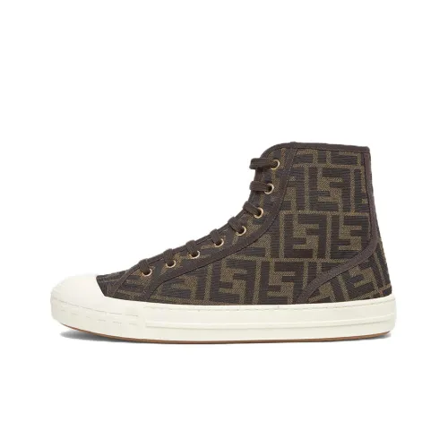 FENDI Domino High Top Canvas Shoes Men's