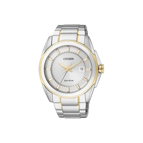 CITIZEN Ecology Drive Collection Светильник Кварцевый механизм Нержавеющая сталь Ремешок Часы Мужские Серебристый циферблат