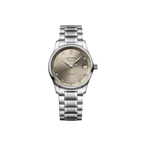 LONGINES Автоматический Механический Механизм Женские Часы 34 мм Кофейный Циферблат Часы Корпус из Нержавеющей Стали