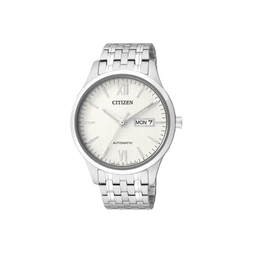 CITIZEN Автоматический Механический Механизм Нержавеющая Сталь Ремешок Часы Мужские Белый Циферблат