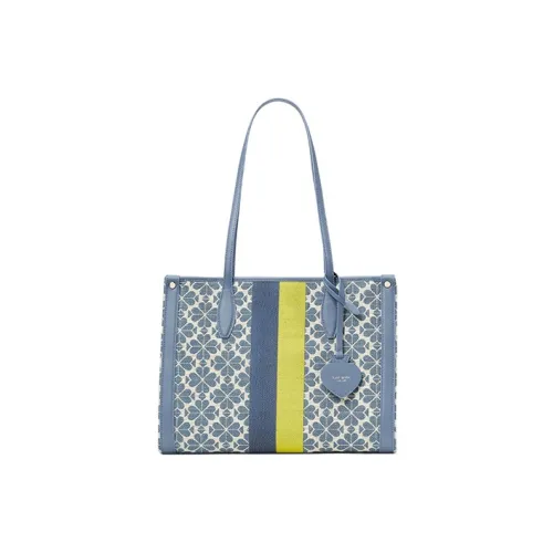 Kate Spade MARKET Ткань с Спилок коровьей кожи Тоут Сумка Сумка для покупок Сумка Сумка через плечо Женская Синяя